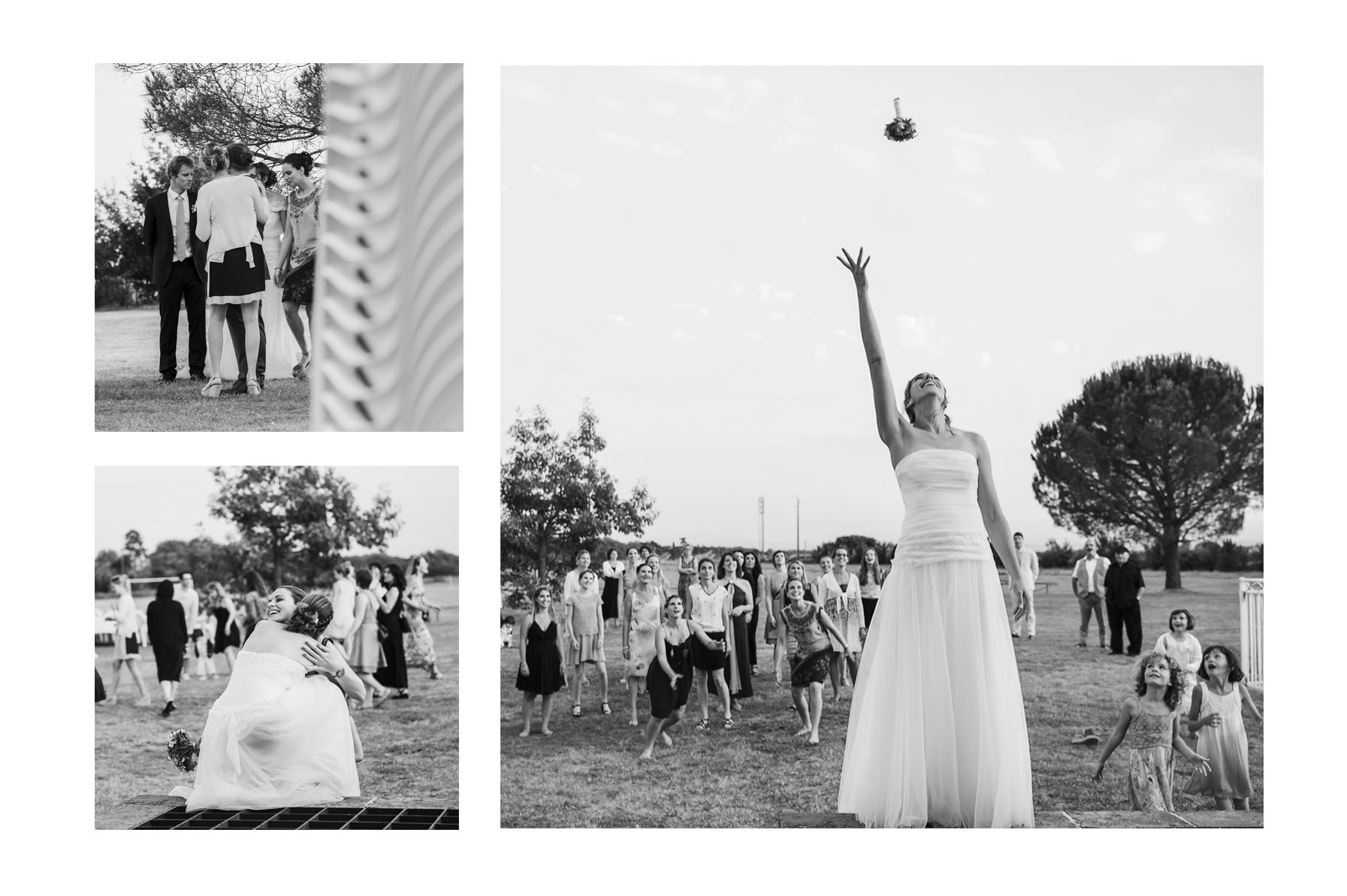 images de mariage, cérémonie civile en noir et blanc à Toulouse, haute garonne